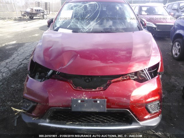 KNMAT2MT2GP692193 - 2016 NISSAN ROGUE S/SL/SV RED photo 6