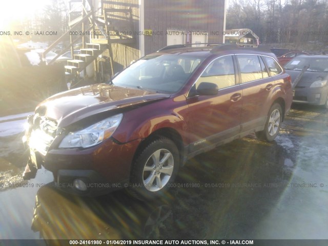 4S4BRBAC8E3325418 - 2014 SUBARU OUTBACK 2.5I MAROON photo 2