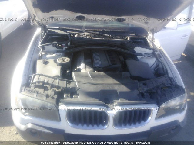 WBXPA73414WB21745 - 2004 BMW X3 2.5I WHITE photo 10