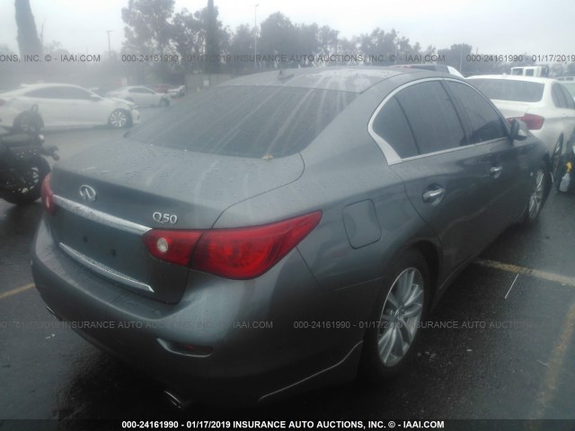 JN1BV7AP7EM674079 - 2014 INFINITI Q50 PREMIUM/SPORT GRAY photo 4