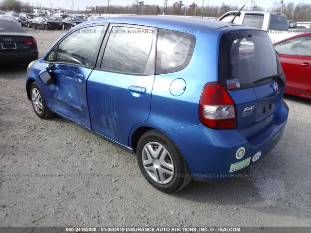 JHMGD37428S053777 - 2008 HONDA FIT BLUE photo 3