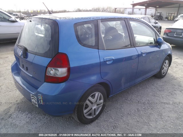 JHMGD37428S053777 - 2008 HONDA FIT BLUE photo 4