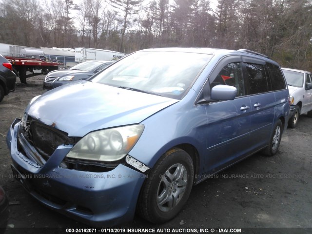 5FNRL38726B115274 - 2006 HONDA ODYSSEY EXL BLUE photo 2