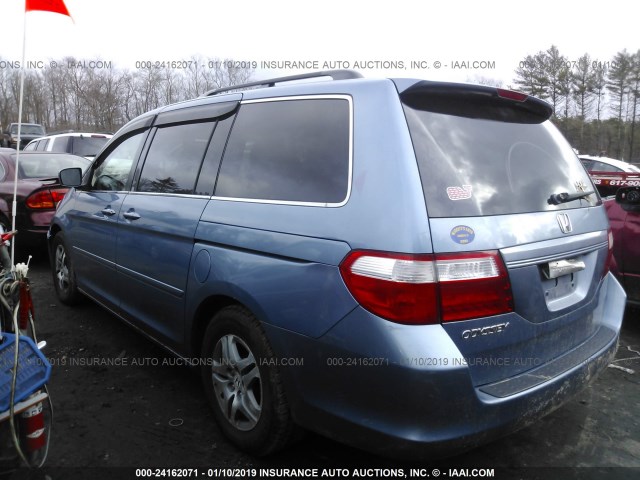 5FNRL38726B115274 - 2006 HONDA ODYSSEY EXL BLUE photo 3