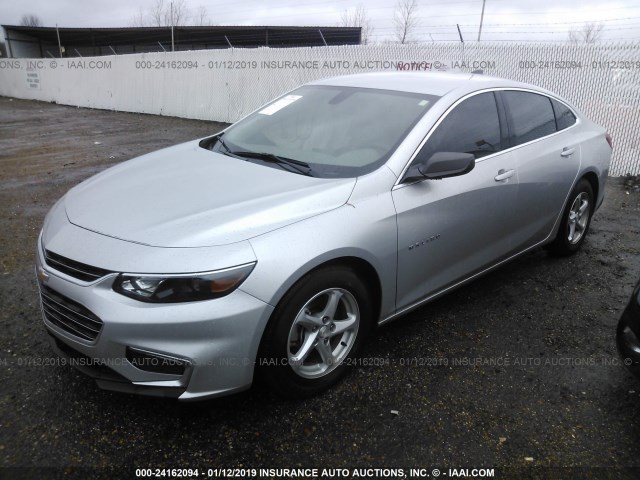 1G1ZB5ST2HF249116 - 2017 CHEVROLET MALIBU LS SILVER photo 2