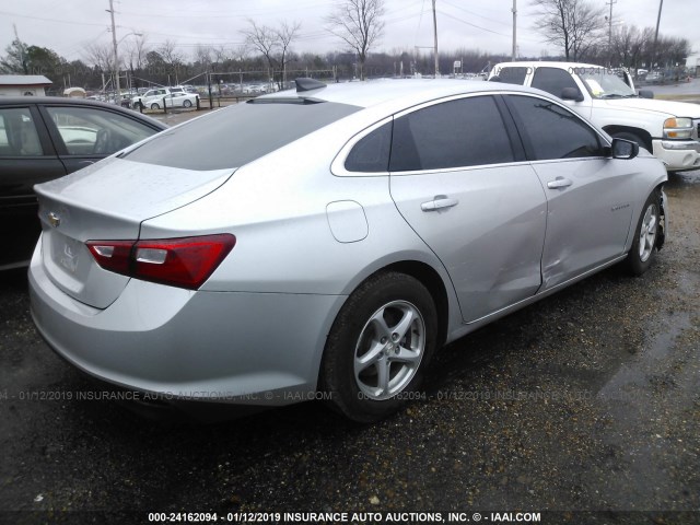 1G1ZB5ST2HF249116 - 2017 CHEVROLET MALIBU LS SILVER photo 4