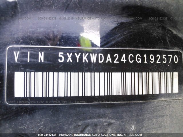 5XYKWDA24CG192570 - 2012 KIA SORENTO SX Qara foto 9