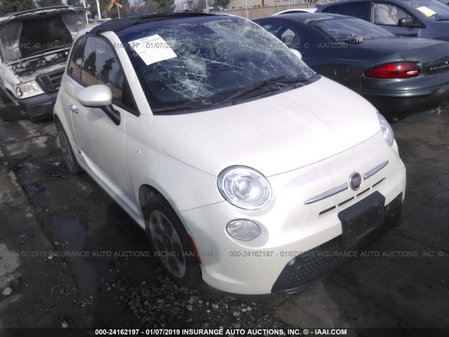 3C3CFFGE1DT745935 - 2013 FIAT 500 ELECTRIC WHITE photo 1