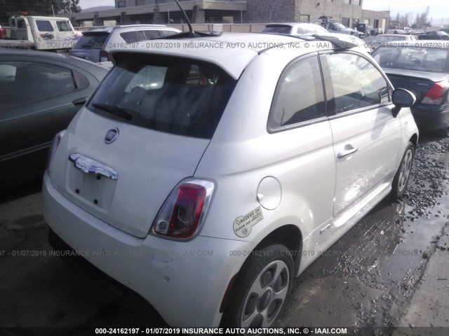 3C3CFFGE1DT745935 - 2013 FIAT 500 ELECTRIC WHITE photo 4