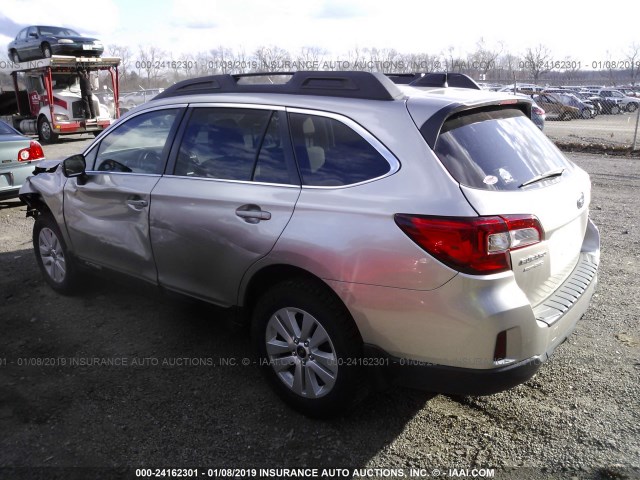 4S4BSBFC8G3318355 - 2016 SUBARU OUTBACK 2.5I PREMIUM SILVER photo 3