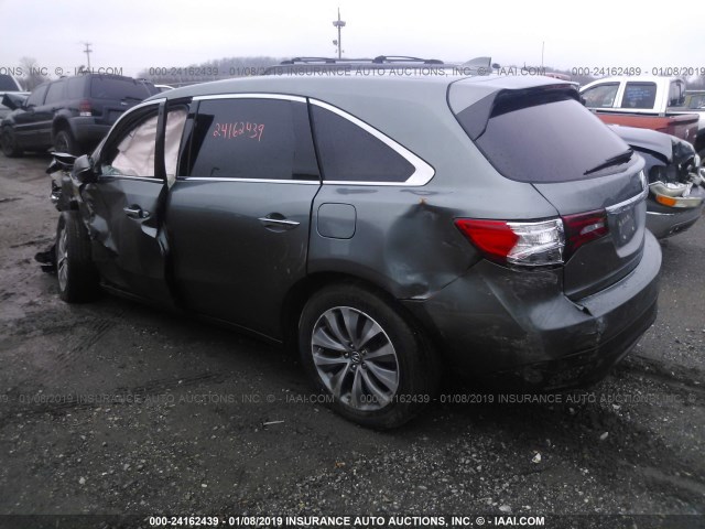 5FRYD4H40FB016942 - 2015 ACURA MDX TECHNOLOGY GRAY photo 3