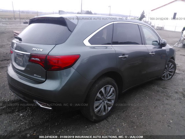 5FRYD4H40FB016942 - 2015 ACURA MDX TECHNOLOGY GRAY photo 4
