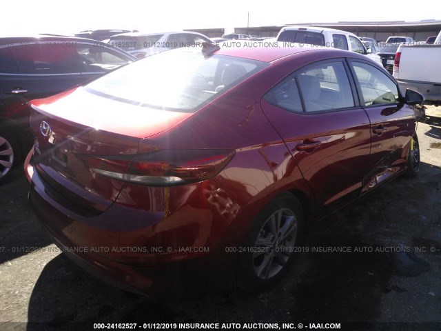 5NPD84LFXJH256149 - 2018 HYUNDAI ELANTRA SEL/VALUE/LIMITED RED photo 4