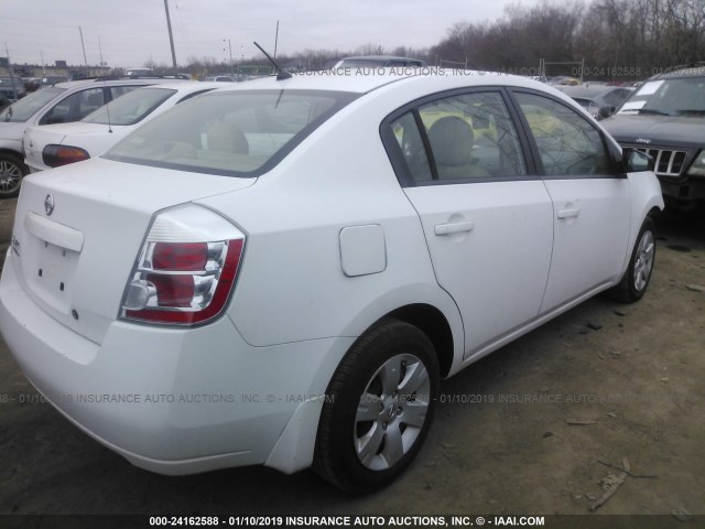 3N1AB61E38L729624 - 2008 NISSAN SENTRA 2.0/2.0S/2.0SL WHITE photo 4