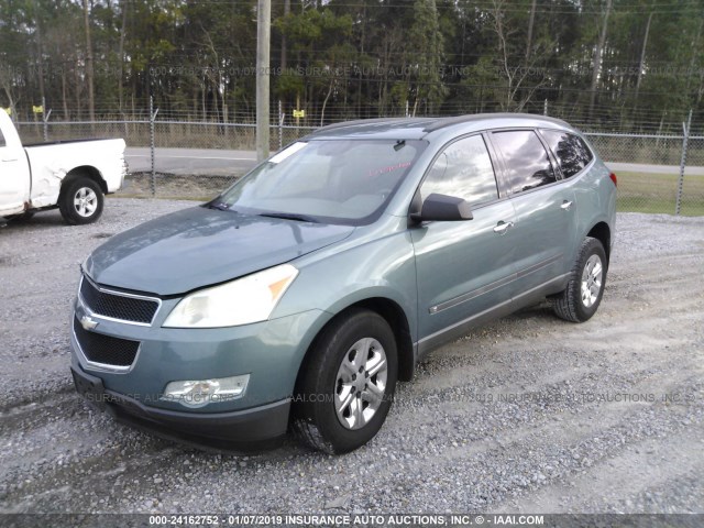 1GNER13D19S144522 - 2009 CHEVROLET TRAVERSE LS GREEN photo 2