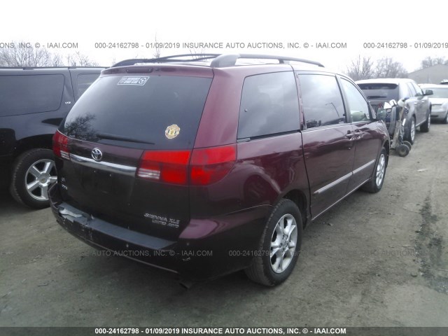 5TDBA22C34S004779 - 2004 TOYOTA SIENNA XLE/XLE LIMITED MAROON photo 4