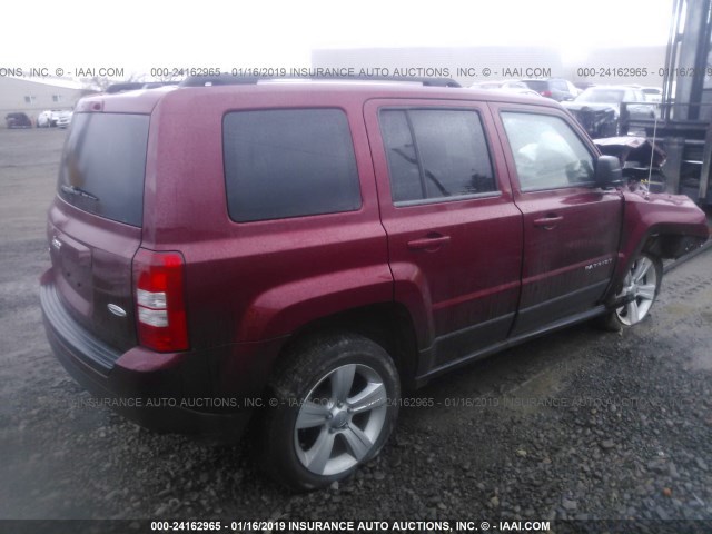 1C4NJRFB8ED707508 - 2014 JEEP PATRIOT LATITUDE RED photo 4