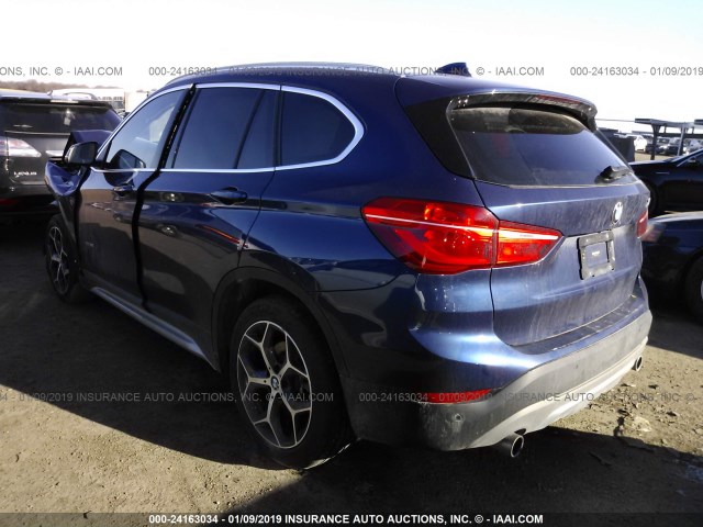 WBXHT3C34H5F86899 - 2017 BMW X1 XDRIVE28I BLUE photo 3