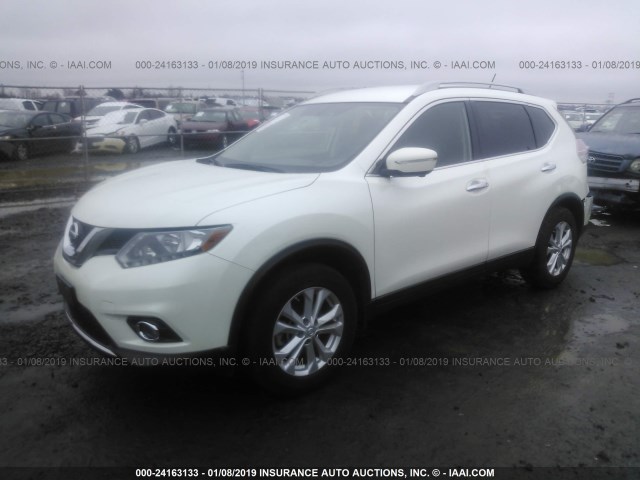 5N1AT2MK8FC891810 - 2015 NISSAN ROGUE S/SL/SV WHITE photo 2