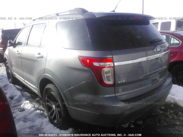 1FM5K7D81DGC81159 - 2013 FORD EXPLORER XLT GRAY photo 3