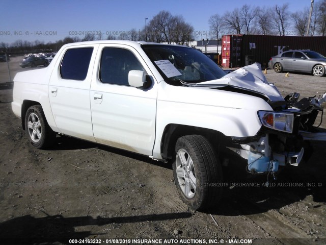 5FPYK1F53DB010574 - 2013 HONDA RIDGELINE RTL WHITE photo 1