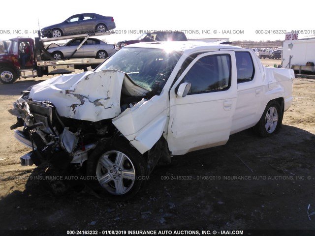 5FPYK1F53DB010574 - 2013 HONDA RIDGELINE RTL WHITE photo 2