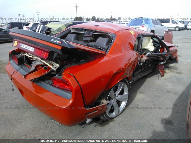 2B3LJ74W48H301221 - 2008 DODGE CHALLENGER SRT-8 ORANGE photo 4