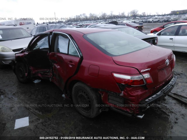 4T1BK46K87U029361 - 2007 TOYOTA CAMRY NEW GENERAT LE/XLE/SE RED photo 3