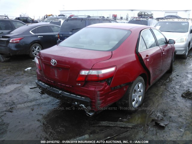 4T1BK46K87U029361 - 2007 TOYOTA CAMRY NEW GENERAT LE/XLE/SE RED photo 4