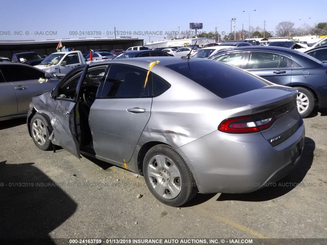 1C3CDFAA5FD307486 - 2015 DODGE DART SE GRAY photo 3