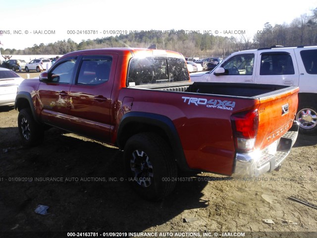 5TFCZ5AN8HX115765 - 2017 TOYOTA TACOMA DBL CAB/SR/TRDSPT/OR/PRO ORANGE photo 3