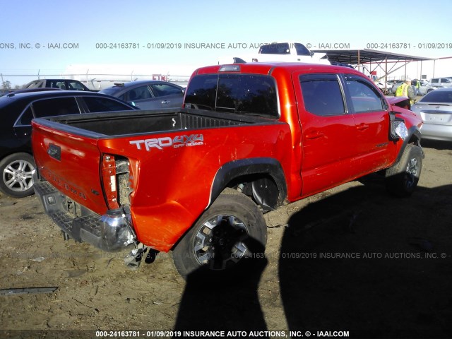 5TFCZ5AN8HX115765 - 2017 TOYOTA TACOMA DBL CAB/SR/TRDSPT/OR/PRO ORANGE photo 4