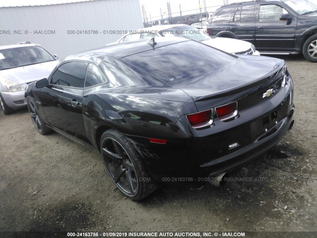 2G1FK1EJ6B9125307 - 2011 CHEVROLET CAMARO 2SS BLACK photo 3