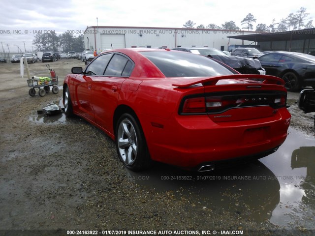 2C3CDXCT2EH189581 - 2014 DODGE CHARGER R/T RED photo 3