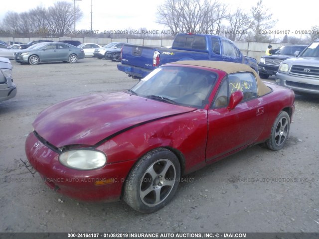 JM1NB3533X0102262 - 1999 MAZDA MX-5 MIATA RED photo 2