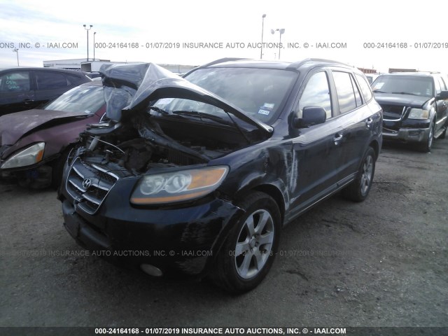 5NMSH73EX8H176177 - 2008 HYUNDAI SANTA FE SE/LIMITED BLUE photo 2