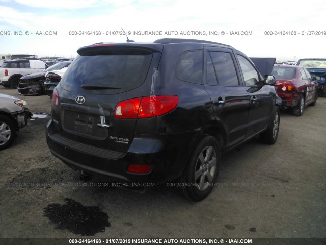 5NMSH73EX8H176177 - 2008 HYUNDAI SANTA FE SE/LIMITED BLUE photo 4