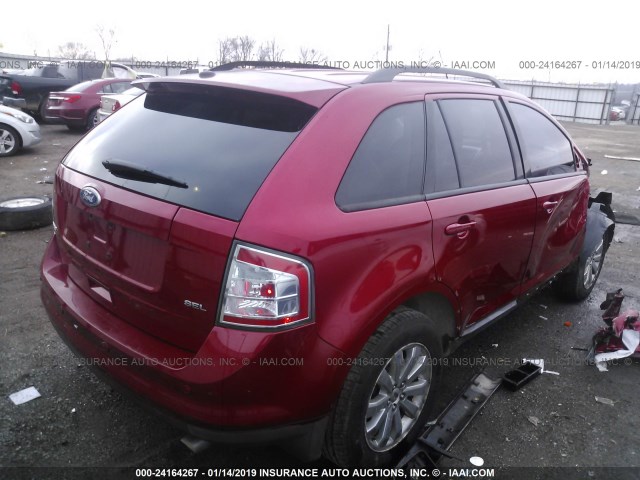 2FMDK3JC8ABB79034 - 2010 FORD EDGE SEL RED photo 4