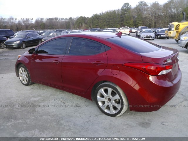 KMHDH4AE6CU501429 - 2012 HYUNDAI ELANTRA GLS/LIMITED MAROON photo 3