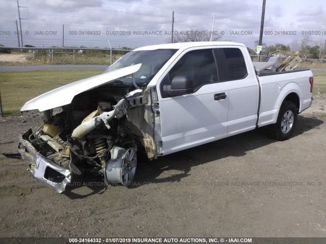 1FTEX1C89GFA37242 - 2016 FORD F150 SUPER CAB WHITE photo 2