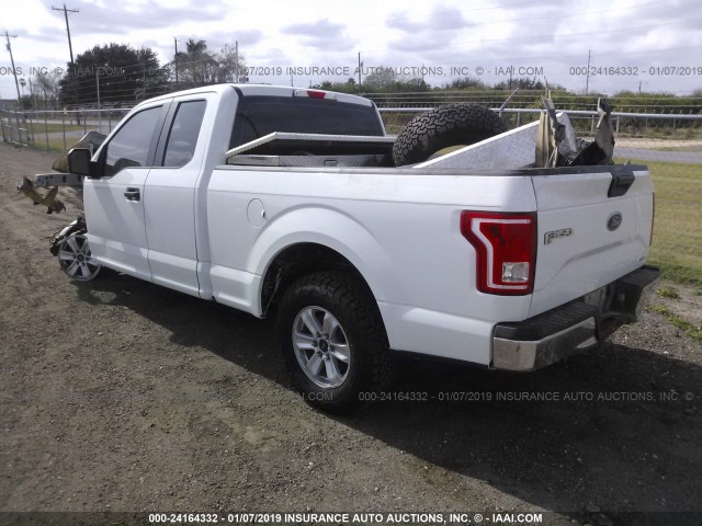 1FTEX1C89GFA37242 - 2016 FORD F150 SUPER CAB WHITE photo 3