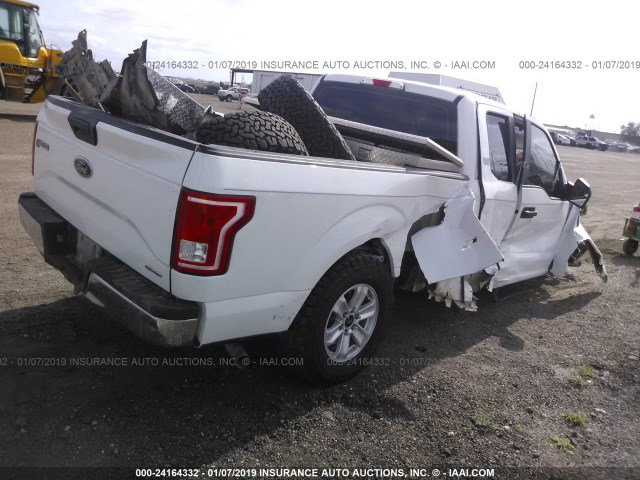 1FTEX1C89GFA37242 - 2016 FORD F150 SUPER CAB WHITE photo 4