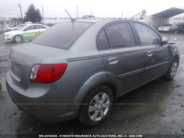 KNADH4A38B6948363 - 2011 KIA RIO LX/SX GRAY photo 4