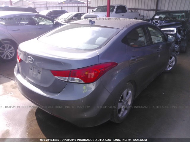 5NPDH4AEXDH160455 - 2013 HYUNDAI ELANTRA GLS/LIMITED SILVER photo 4