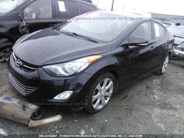 5NPDH4AE4DH223145 - 2013 HYUNDAI ELANTRA GLS/LIMITED BLACK photo 2