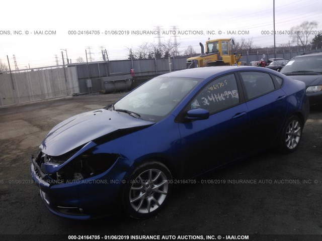 1C3CDFBAXDD292978 - 2013 DODGE DART SXT BLUE photo 2