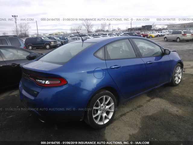 1C3CDFBAXDD292978 - 2013 DODGE DART SXT BLUE photo 4