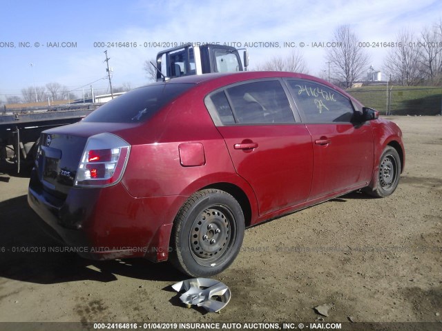 3N1AB61E67L631511 - 2007 NISSAN SENTRA 2.0/2.0S/2.0SL RED photo 4