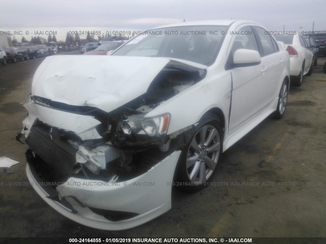 JA32U8FW4CU011179 - 2012 MITSUBISHI LANCER GT WHITE photo 2