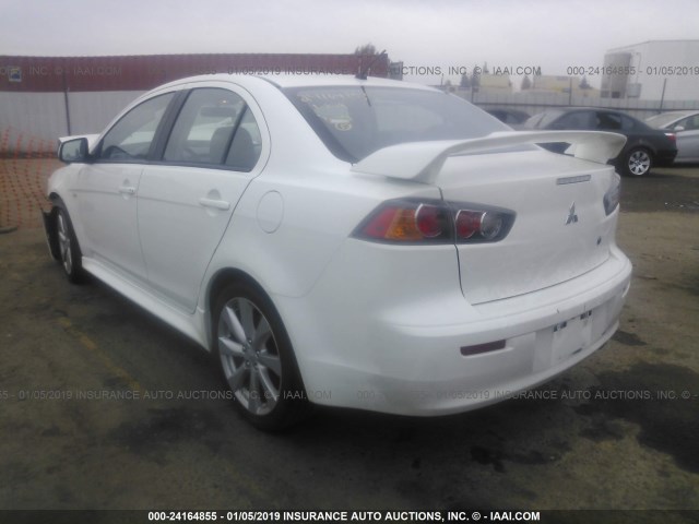 JA32U8FW4CU011179 - 2012 MITSUBISHI LANCER GT WHITE photo 3